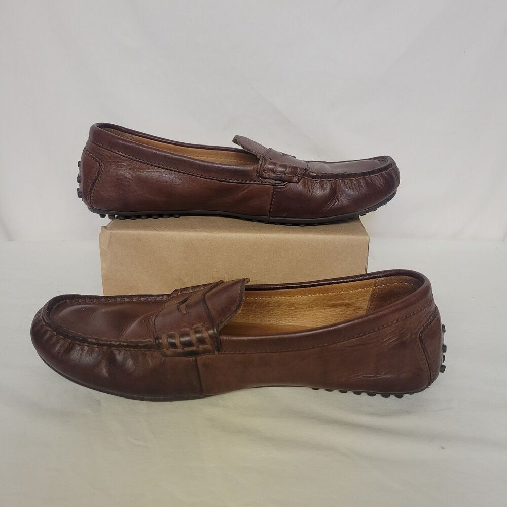 POLO RALPH LAUREN Size 9D Reynold Men's Driving Mocs  Brown Leather‎